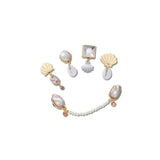 Kit di 5 charm per Crocs con conchiglie dorate e perle