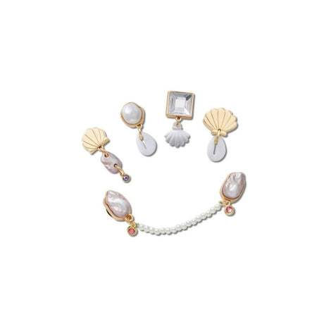 Kit di 5 charm per Crocs con conchiglie dorate e perle