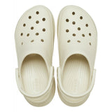 Zoccolo Crocs Classic Bae beige con suola platform e cinturino al tallone