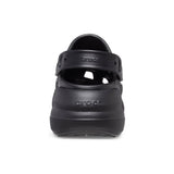 Zoccolo Crocs Classic Crush nero con suola platform arrotondata e cinturino al tallone