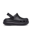 Zoccolo Crocs Classic Crush nero con suola platform arrotondata e cinturino al tallone
