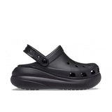 Zoccolo Crocs Classic Crush nero con suola platform arrotondata e cinturino al tallone