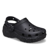 Zoccolo Crocs nero con zeppa, suola a motivo floreale