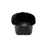 Clog Crocs Classic Platform nero con fodera effetto peluche e cinturino posteriore rivestito