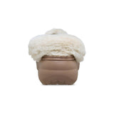 Clog Crocs Classic Platform cappuccino con fodera effetto peluche crema e cinturino posteriore rivestito