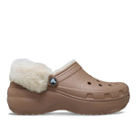 Crocs Classic Platform Fuzz Lined Clog Taupe 212854 2Q9