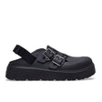 Clog Crocs Loaferette nero con suola platform, due fibbie e cinturino posteriore