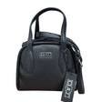 Borsa a mano CULT Myles nera in ecopelle bottolata con tracolla regolabile