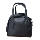 Borsa a mano CULT Myles nera in ecopelle bottolata con tracolla regolabile