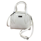 Borsa a mano CULT Myles bianca in ecopelle bottolata con tracolla regolabile