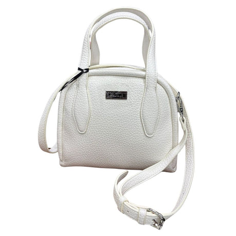 Borsa a mano CULT Myles bianca in ecopelle bottolata con tracolla regolabile