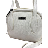 Borsa a mano CULT Myles bianca in ecopelle bottolata con tracolla regolabile