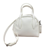 Borsa a mano CULT Myles bianca in ecopelle bottolata con tracolla regolabile