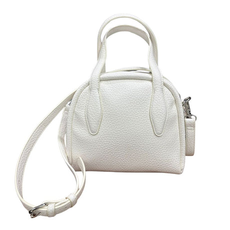 Borsa a mano CULT Myles bianca in ecopelle bottolata con tracolla regolabile