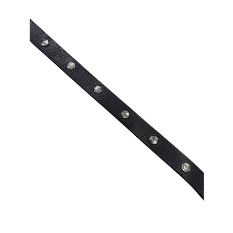 Cintura donna Cult nera in ecopelle con borchie esagonali con logo