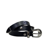 Cintura donna Cult nera in ecopelle con borchie esagonali con logo