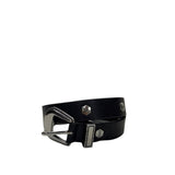 Cintura donna Cult nera in ecopelle con borchie esagonali con logo