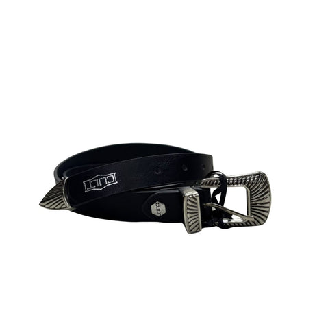 Cintura donna Cult nera in ecopelle con micro borchie