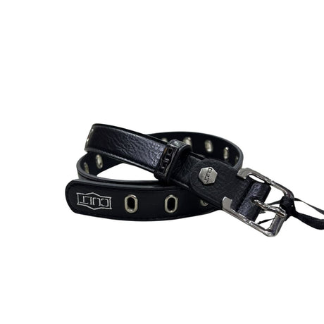 Cintura donna Cult nera in ecopelle con occhielli metallici