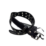 Cintura donna Cult nera in ecopelle con occhielli metallici