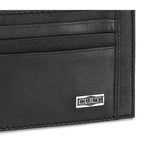 Porta carte Cult nero in vera pelle con fessure e placchetta logo