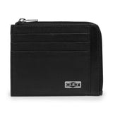 Porta carte Cult nero in vera pelle con zip e fessure