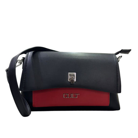 Borsa da donna Cult Medium Flap Bag Marianne nera in ecopelle con patta