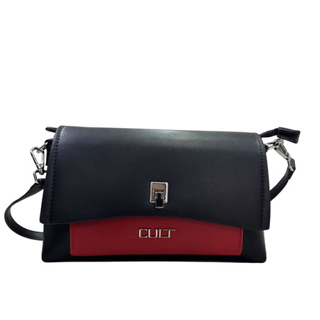 Borsa da donna Cult Medium Flap Bag Marianne nera in ecopelle con patta