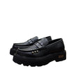 Loafer Cult nero con borchiette strass e suola platform