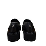 Loafer Cult nero con borchiette strass e suola platform