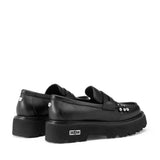 Loafer Cult nero con borchiette strass e suola platform
