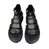 Sandalo gladiatore donna nero ecopelle