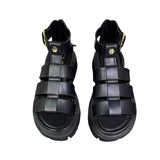 Sandalo gladiatore bambina nero ecopelle 