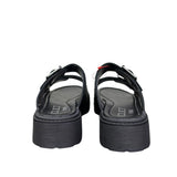 Sandali platform donna neri tessuto micro strass argento