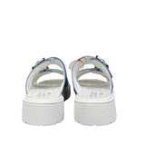 Sandali platform donna denim azzurro micro strass argento