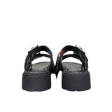 Sandali platform bambina neri micro strass 