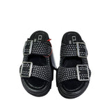 Sandali platform bambina neri micro strass 