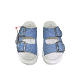 Sandali platform bambina denim azzurro micro strass