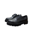 Derby Cult nera in pelle con suola platform