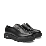 Scarpe stringate Cult nere in pelle con punta moc e suola platform