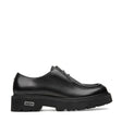Scarpe stringate Cult nere in pelle con punta moc e suola platform