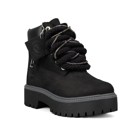 Timberland Stivaletto Platform Stone Street Nero Corda Brillantini Canna Di Fucile TB1A5RHJ 015