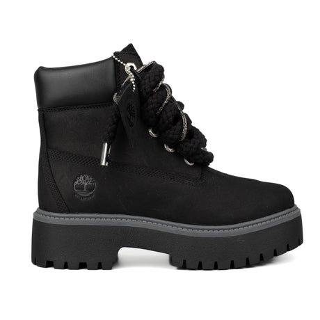 Timberland Stivaletto Platform Stone Street Nero Corda Brillantini Canna Di Fucile TB1A5RHJ 015