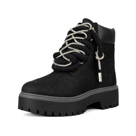 Timberland Stivaletto Platform Stone Street Nero Corda Brillantini Argento TB1A5RHJ 015