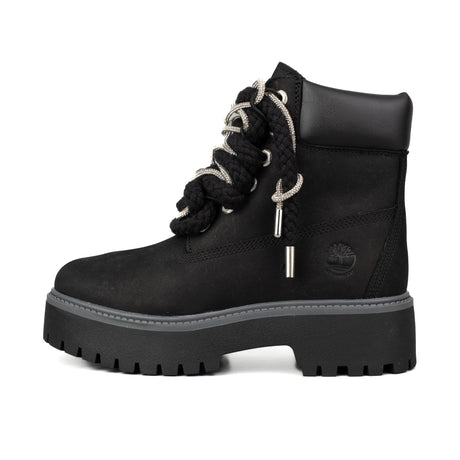 Timberland Stivaletto Platform Stone Street Nero Corda Brillantini Argento TB1A5RHJ 015