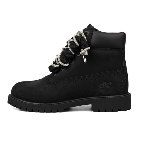 Timberland Stivaletto Stringato Nero Corda Brillantini Argento 0129070011