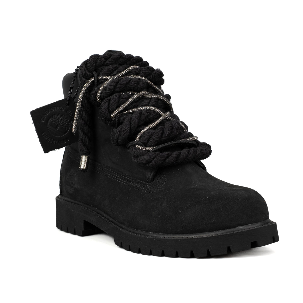 Timberland Stivaletto Stringato Nero Corda Brillantini Canna di Fucile 0129070011