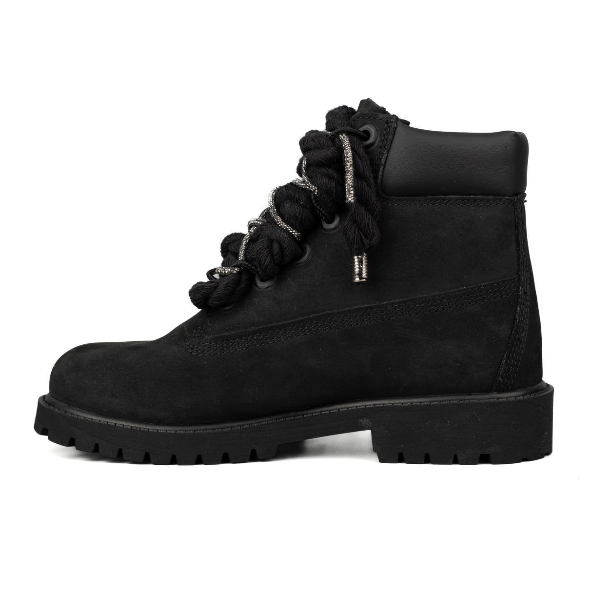 Timberland Stivaletto Stringato Nero Corda Brillantini Canna di Fucile 0129070011