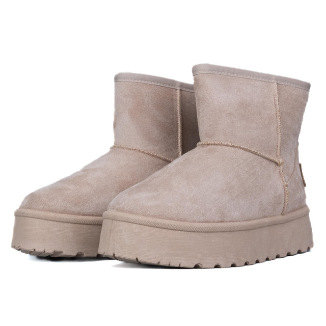 ICON Stivaletto Pelliccia Nabuk Beige IC04417SD