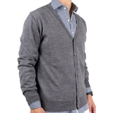 Cardigan Pitone Misto Lana Grigio